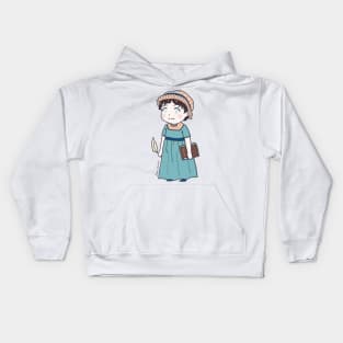 Cute Historical Characters - Jane Austen Kids Hoodie